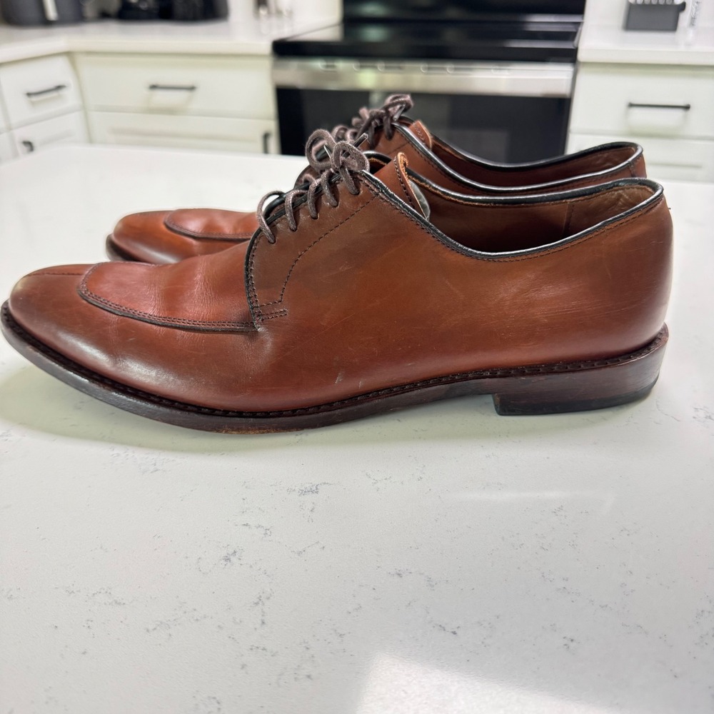 Allen Edmonds Delray Dress Shoes Mens 10 B Brown Leather Split Toe Derby 6370 - Picture 6 of 10